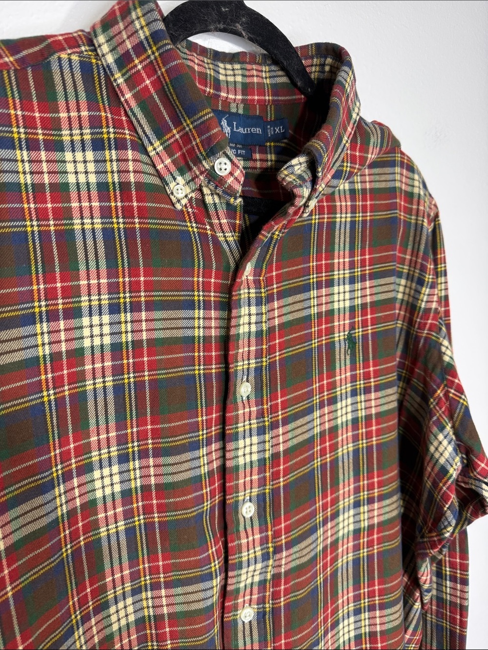 Ralph Lauren Flannel Shirt Mens XL Tartan Plaid Long Sleeve